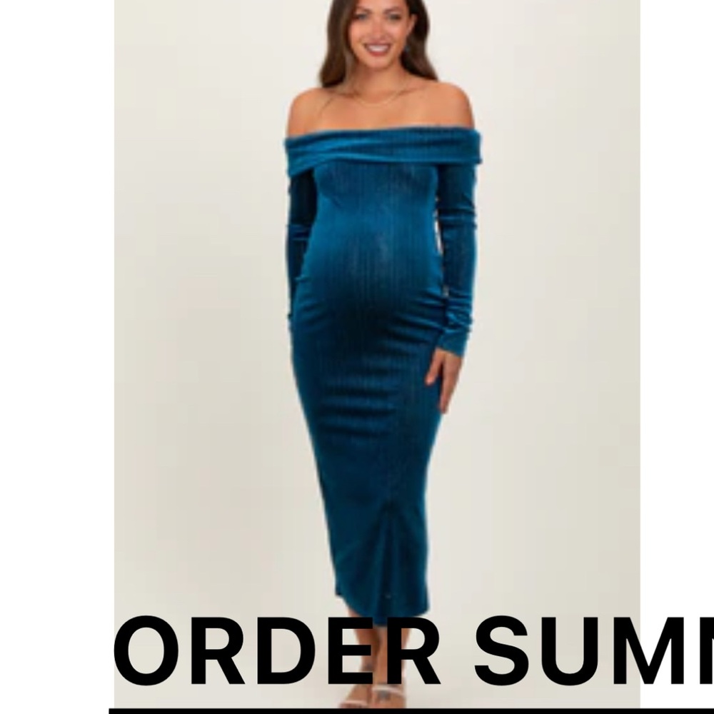 Pinkblush Maternity One Shoulder Navy Dress